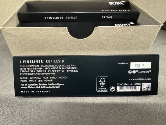 20 stk. Fyldepenne/Fineliner Refill MONTBLANC MYSTERY BLACK