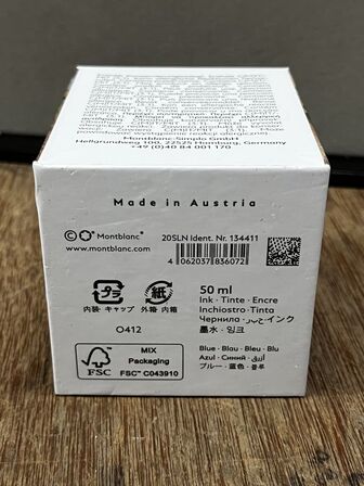 50 ml. Blæk MONTBLANC BLUE OUTREMER