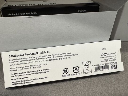 30 stk. Fyldepenne/Ballpoint Small refill MONTBLANC MYSTERY BLACK