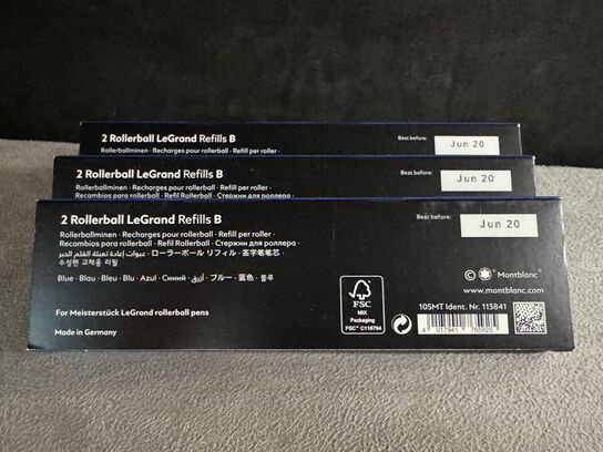 8 stk. Fyldepenne/Rollerball LeGrand Refill MONTBLANC PACIFIC BLUE