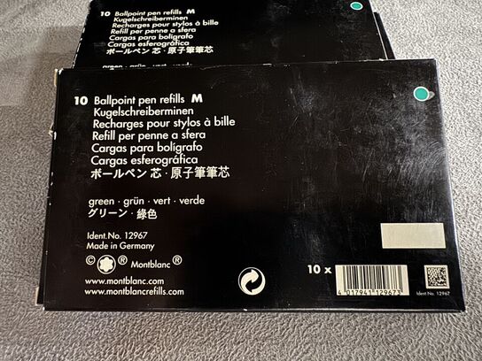 30 stk. Fyldepenne/Ballpoint Refill MONTBLANC TURQUOISE