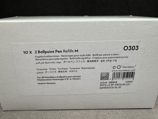 20 stk. Fyldepenne/Ballpoint Refill MONTBLANC BARBADOS BLUE