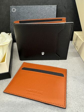 Læderpung 6cc MONTBLANC BLACK/RUST