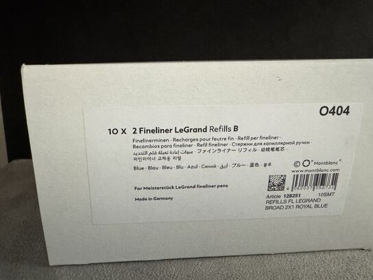 20 stk. Fyldepenne/Fineliner LeGrand Refill MONTBLANC ROYAL BLUE