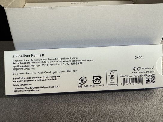 16 stk. Fyldepenne/Fineliner Refill MONTBLANC ROYAL BLUE