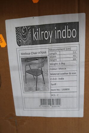 2 stk. spisebordsstole KILROY INDBO Melissa Chair