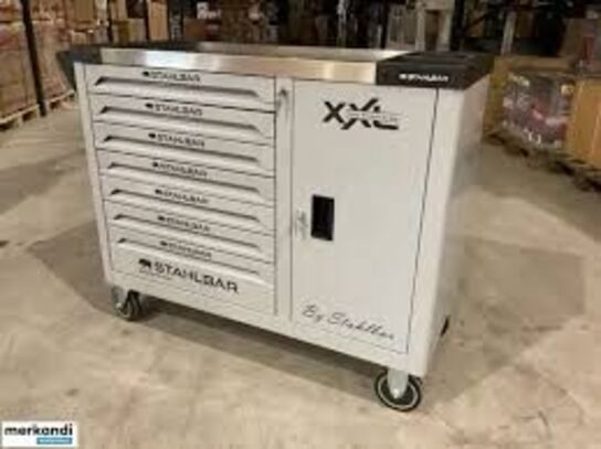 Værktøjsvogn, Stahlbär, 7 skuffer inkl. Værktøj. Grey 