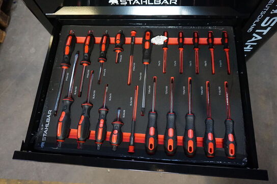 Værktøjsvogn, Stahlbär, 7 skuffer inkl. Værktøj 