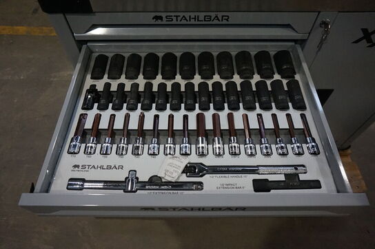 Værktøjsvogn, Stahlbär, 7 skuffer inkl. Værktøj. Grey 