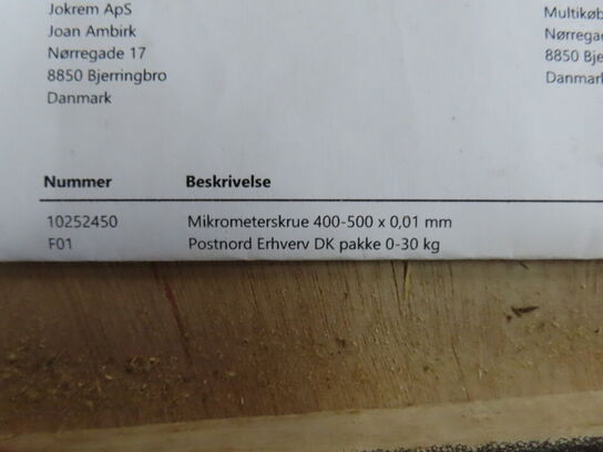 Udvendigt mikrometersæt med udskiftelige ambolte