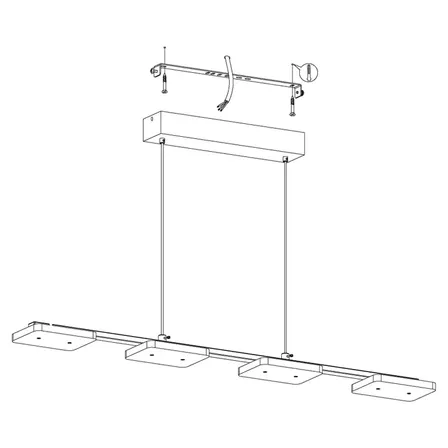 Eglo square led pendel krom 78 cm(ubrugt)