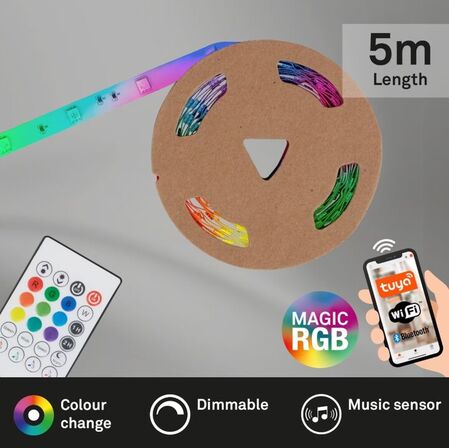 4 stk. Briloner ledstrip med musiksensor, remote,wifi,5 meter(ubrugt)