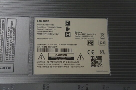 Smart tv SAMSUNG TU43DU7175U 