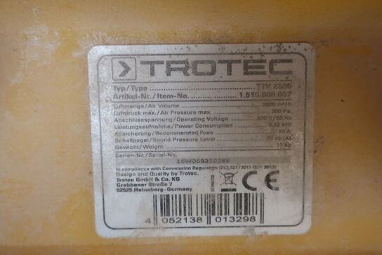 Transportventilator TROTEX TTV 2500 med slanger