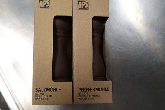 2 stk. Salt og peberkværn sæt i mørk bøg 155 mm. APS