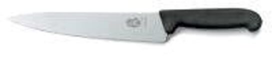 2 stk. Kokkekniv Victorinox 190 mm sort m/bølgeskær
