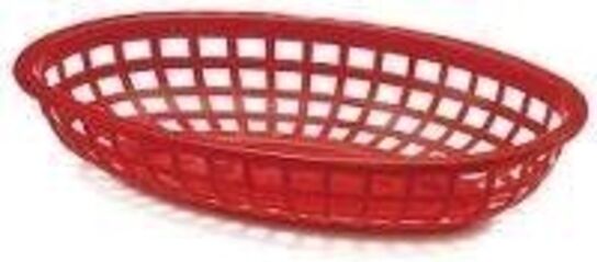 54 stk. Kurv fastfood oval B235 x D150 mm rød Polyethylen