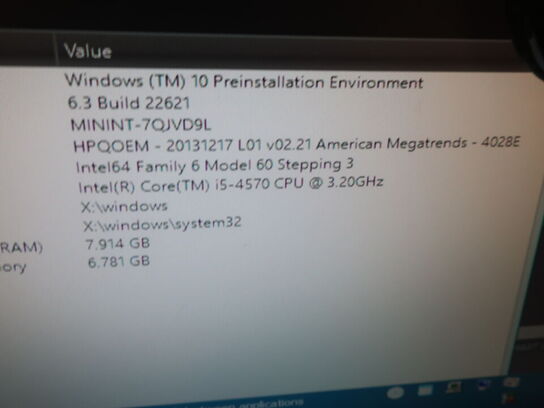 HP ProDesk | Intel i5-4570 | 8 GB | 480 GB SSD | HP 22" skærm