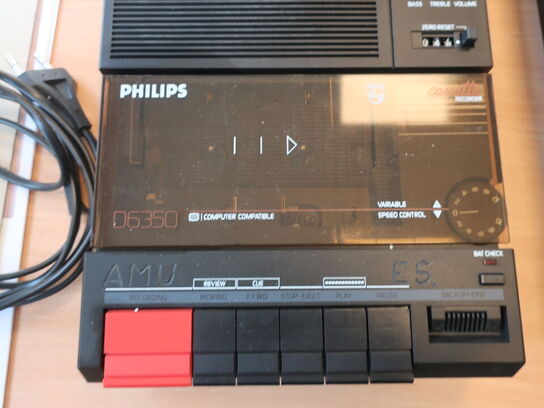 3 stk. PHILIPS retro båndmaskiner (2 stk. D6350, 1 stk. N2234)