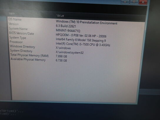 HP ProDesk | Intel i5-7500 | 8 GB | 256 GB SSD | HP 22" skærm