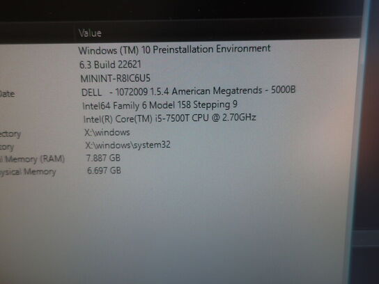 DELL OptiPlex 3050 | Intel i5-7500T | 8 GB | 256 GB SSD | SAMSUNG 22" skærm