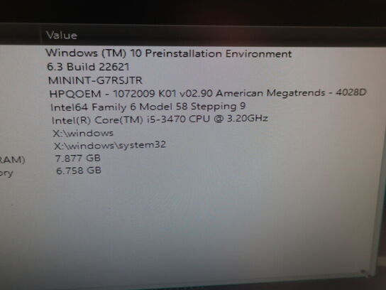 HP Desktop | Intel i5-3470 | 8 GB | 128 GB SSD | HP 23" skærm