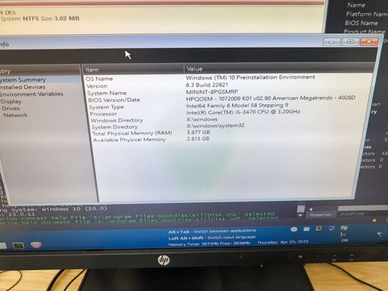 PC sæt m. skærm m.v. - HP Intel i5-3470 | 8 GB | 240 GB HDD