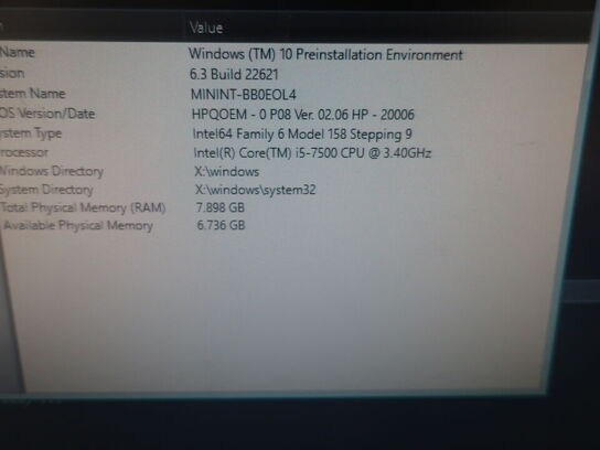 HP ProDesk | Intel i5-7500 | 8 GB | 256 GB SSD | HP 22" skærm