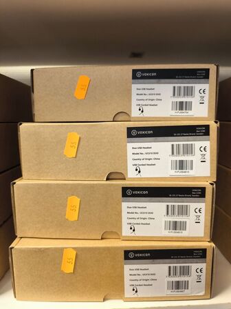 4 stk. VOXICON UC610 DUO headset (ubrugt)