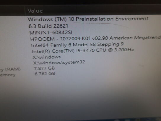 HP Desktop | Intel i5-3470 | 8 GB | 480 GB SSD | HP 23" skærm