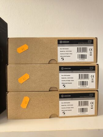 3 stk. VOXICON UC610 DUO headset (ubrugt)