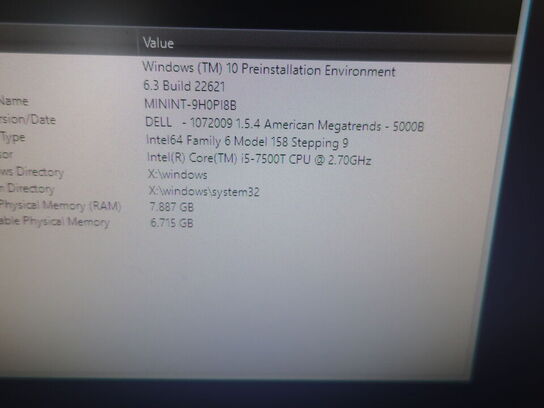 DELL OptiPlex 3050 | Intel i5-7500T | 8 GB | 256 GB SSD | HP 23" skærm