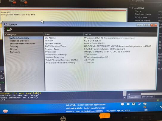 PC sæt m. skærm m.v. - HP Intel i5-3470 | 8 GB | 240 GB HDD