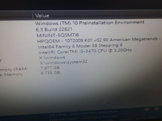 HP Desktop | Intel i5-3470 | 8 GB | 480 GB SSD | HP 23" skærm