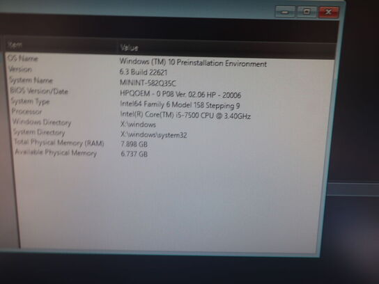 HP ProDesk | Intel i5-7500 | 8 GB | 256 GB SSD | HP 22" skærm