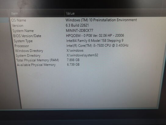 HP ProDesk | Intel i5-7500 | 8 GB | 256 GB SSD | HP 22" skærm