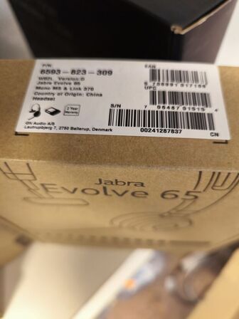 Headset JABRA Evolve 65 (ubrugt)