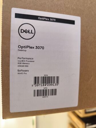 Mikro-desktop DELL OptiPlex 3070 Intel I5-9500T | 8 GB | 256 GB M.2 SSD (ubrugt)