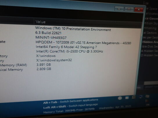 HP ProDesk | Intel i5-2500 | 4 GB | 480 GB SSD | HP 22" skærm