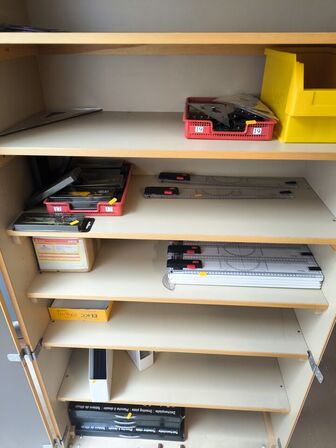 Div. linealer, passere, tegneudstyr m.v.