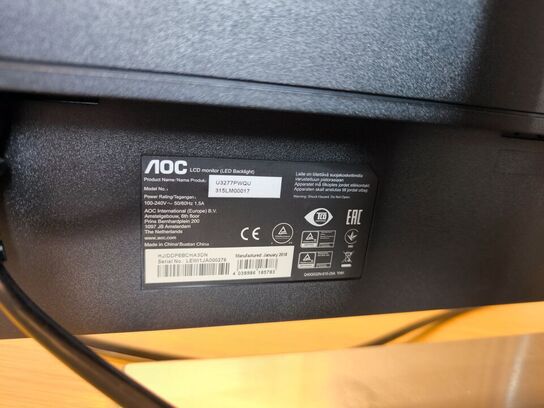 Skærm 31,5" AOC U3277PWQU 4K UHD & LOGITECH højttalere