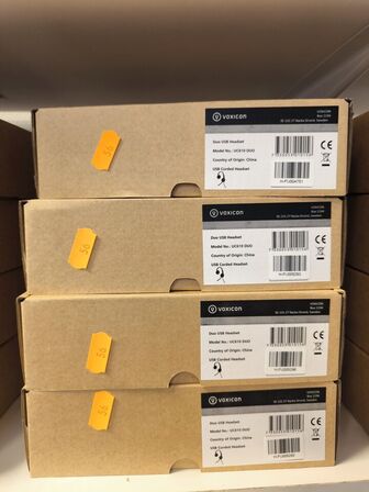 4 stk. VOXICON UC610 DUO headset (ubrugt)