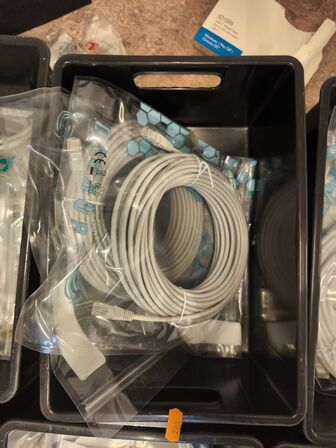 6 ks. m. RJ45 kabler i forsk. længder (ubrugt) (se billeder)