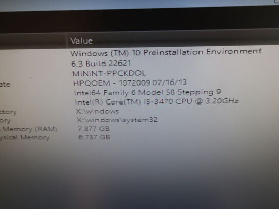 HP Desktop | Intel i5-3470 | 8 GB | 480 GB SSD | HP 23" skærm