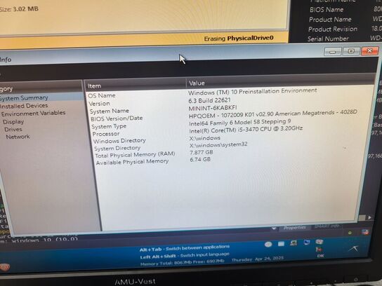 PC sæt m. skærm m.v. - HP Intel i5-3470 | 8 GB | 240 GB HDD