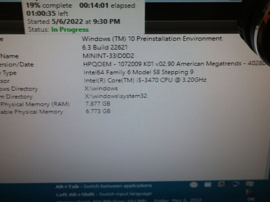 HP ProDesk | Intel i5-3470 | 8 GB | 120 GB SSD | HP 22" skærm