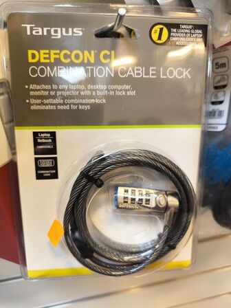 3 stk. TARGUS DEFCON CL låsewire til IT udstyr (ubrugt)