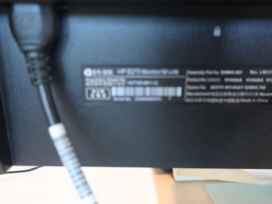 2 stk. HP EliteDisplay 27" skærme inkl. div. tilbehør