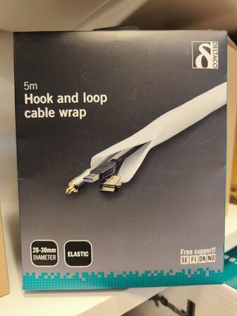 5 m. elastisk kabelstrømpe i hvid