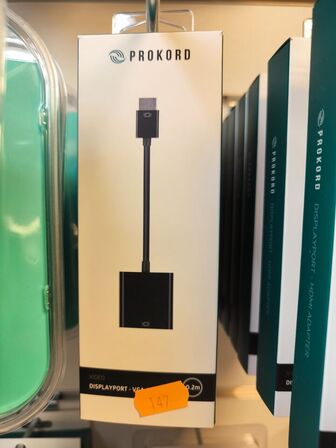 6 stk. PROKORD DisplayPort->VGA adaptere (ubrugt)